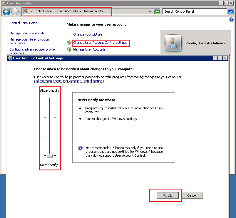 Windows Vista User Account Controls